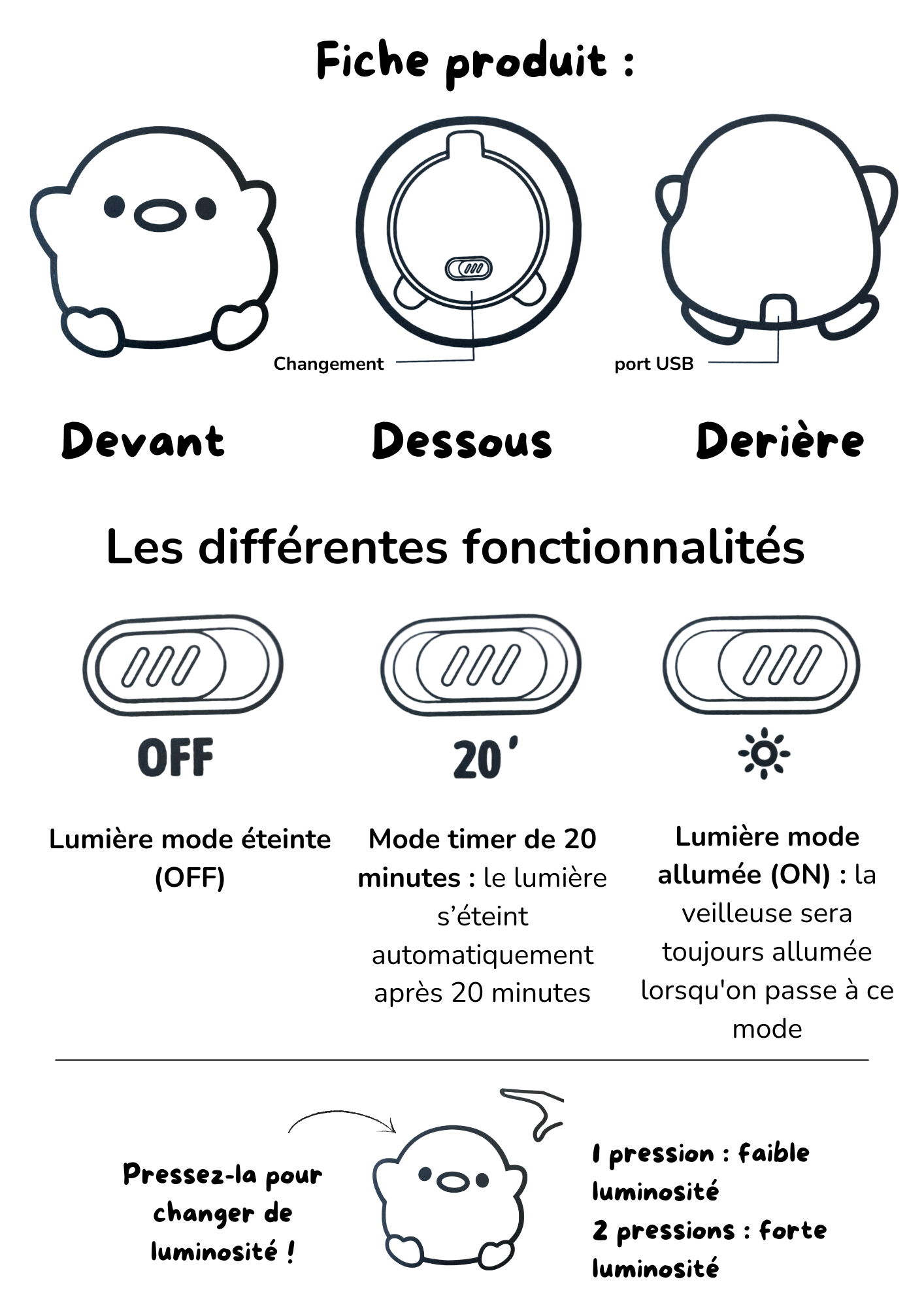 Veilleuse LED bébé - RêveLueur™