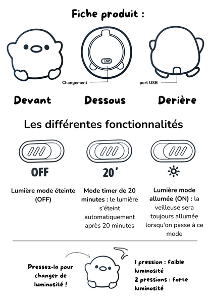 Veilleuse LED bébé - RêveLueur™